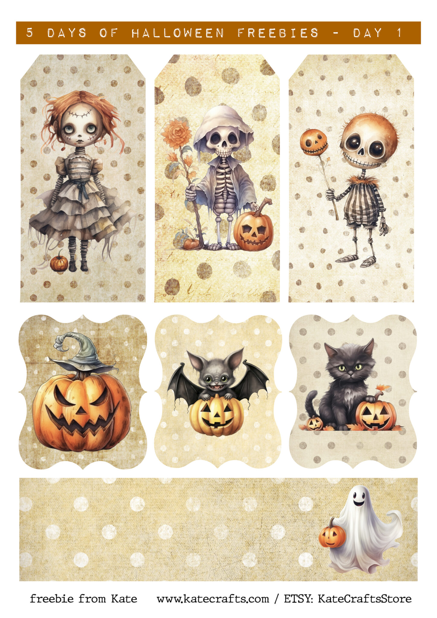 5 days of Halloween freebies -day 1 | Kate Crafts